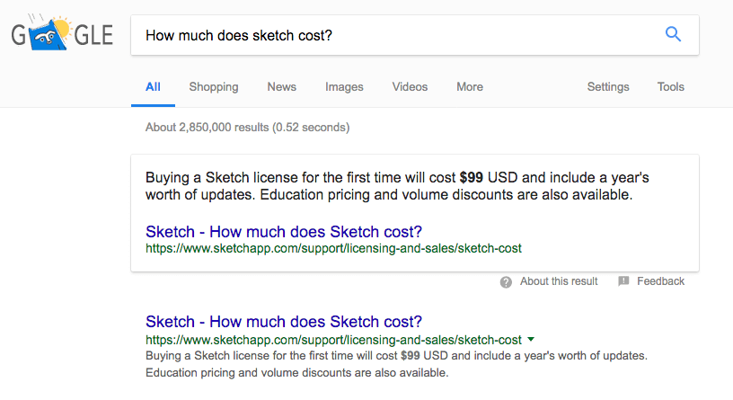 sketch in google search results