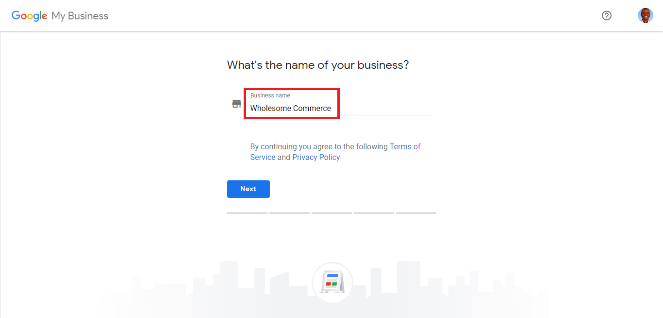 Google My Business setup Step 1