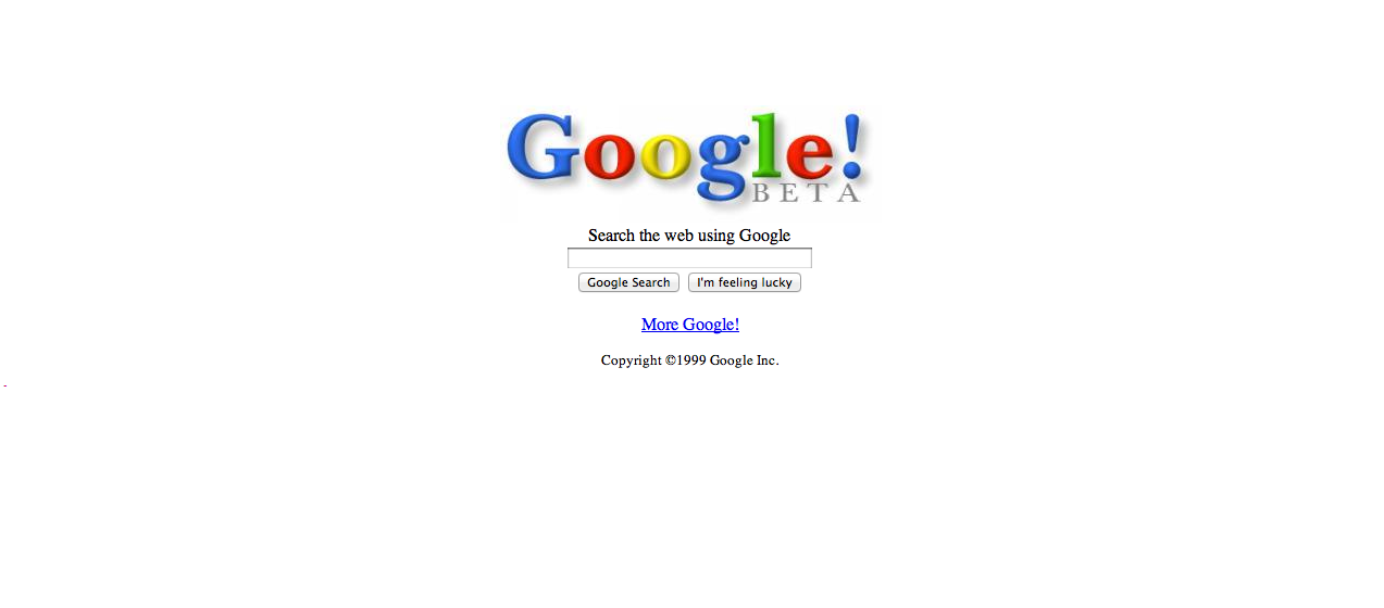 Google Homepage 1999