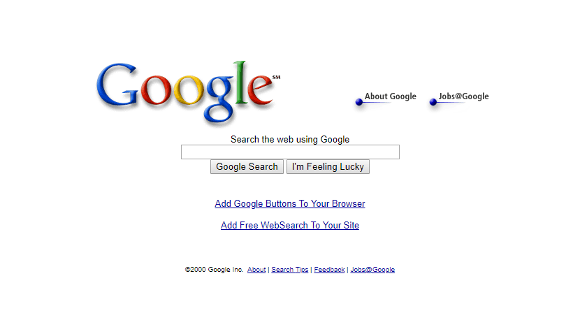 Google Homepage 2000