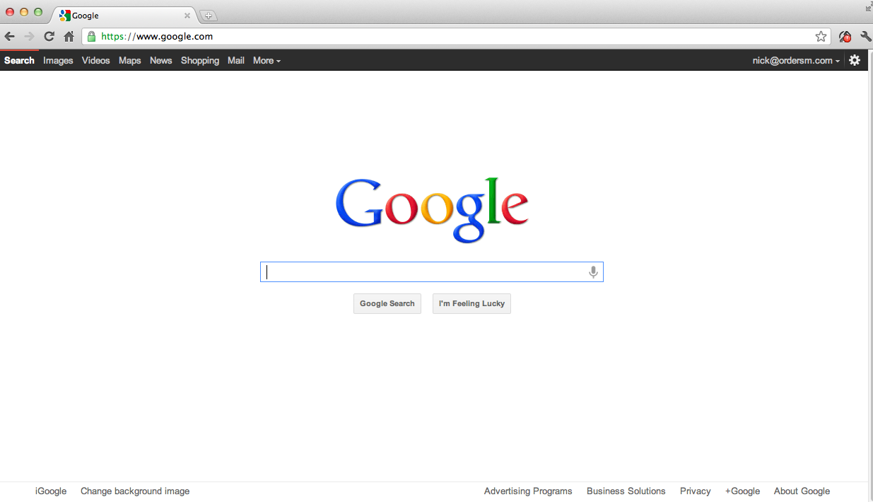 Google Homepage 2012