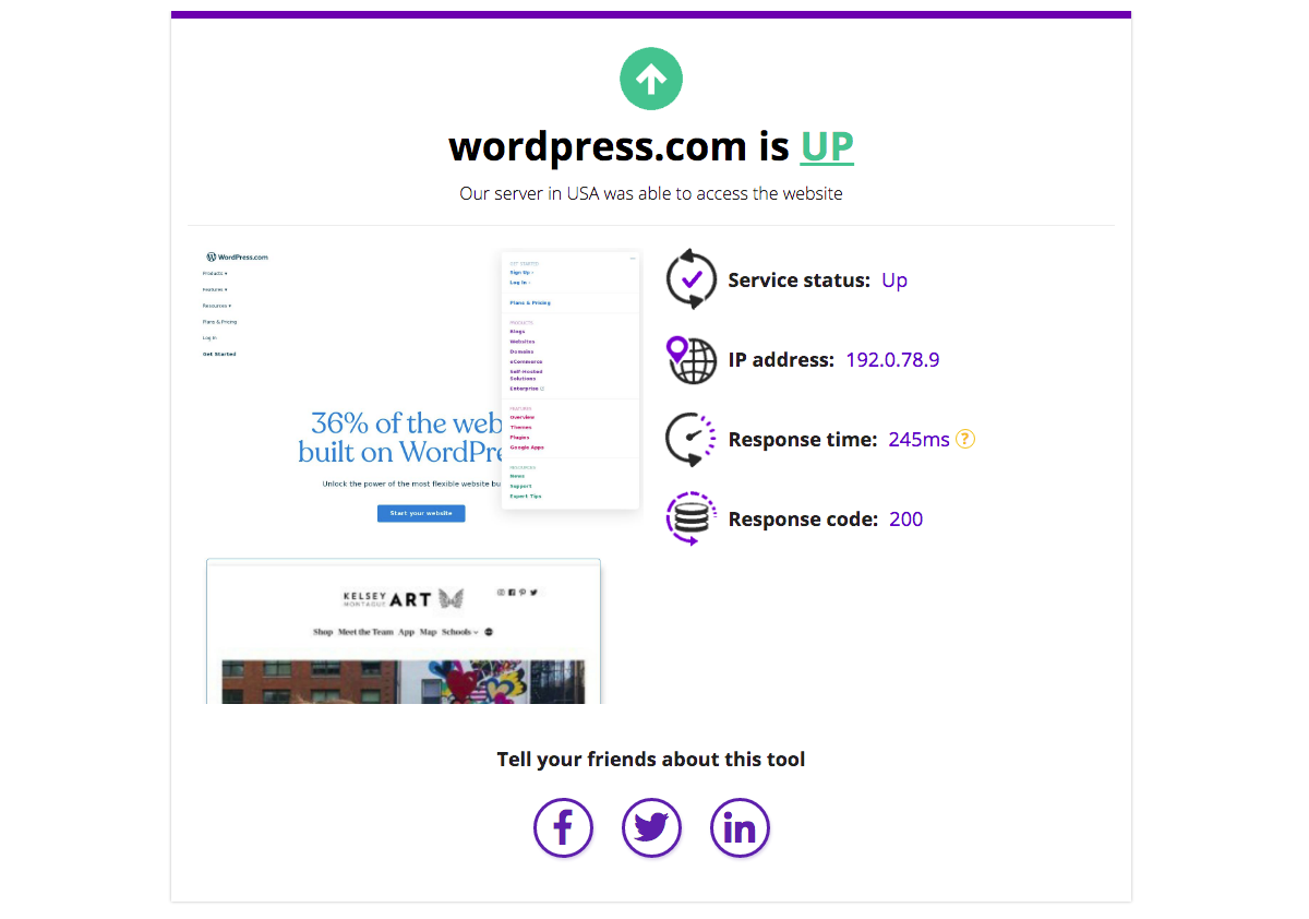 your WordPress website is up right now