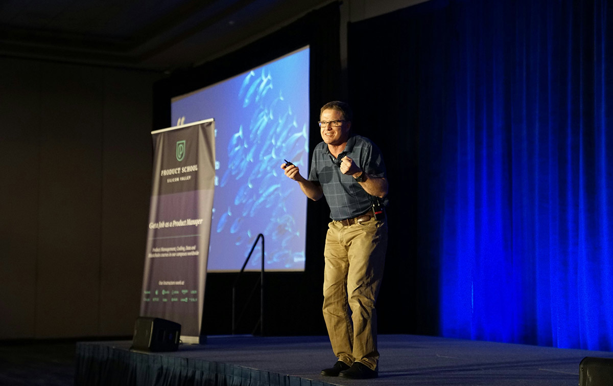 a man giving a presentation