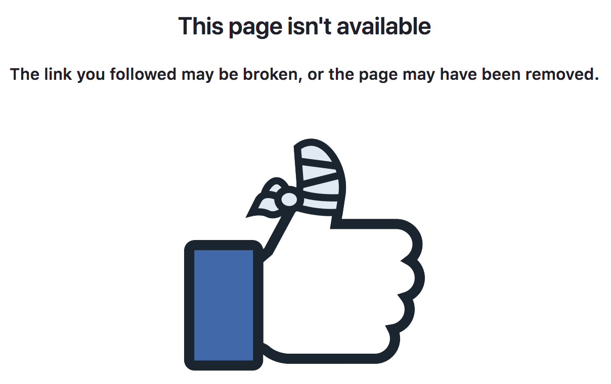 facebook page isnt available
