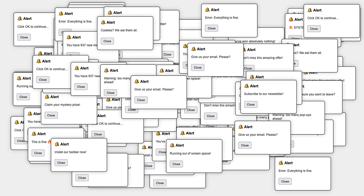 too many website popups