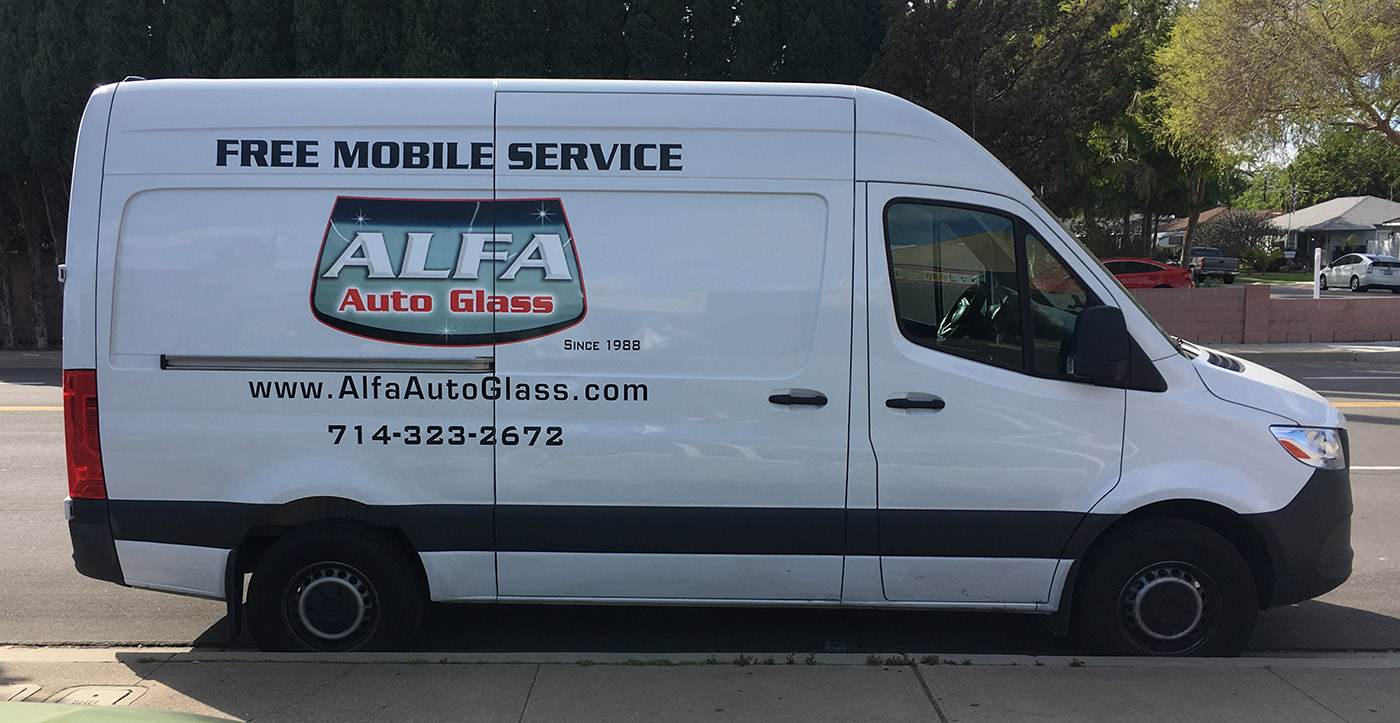 example of vectorized business logo on van